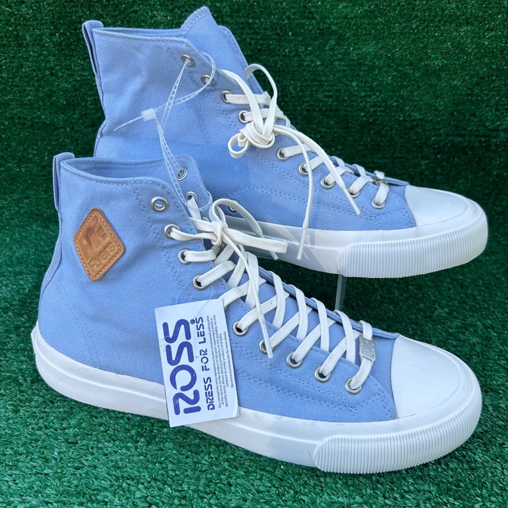 PF Flyers Center Hi Light Blue Canvas High Top‎ Sneakers Mens 11 Womens 12.5 New